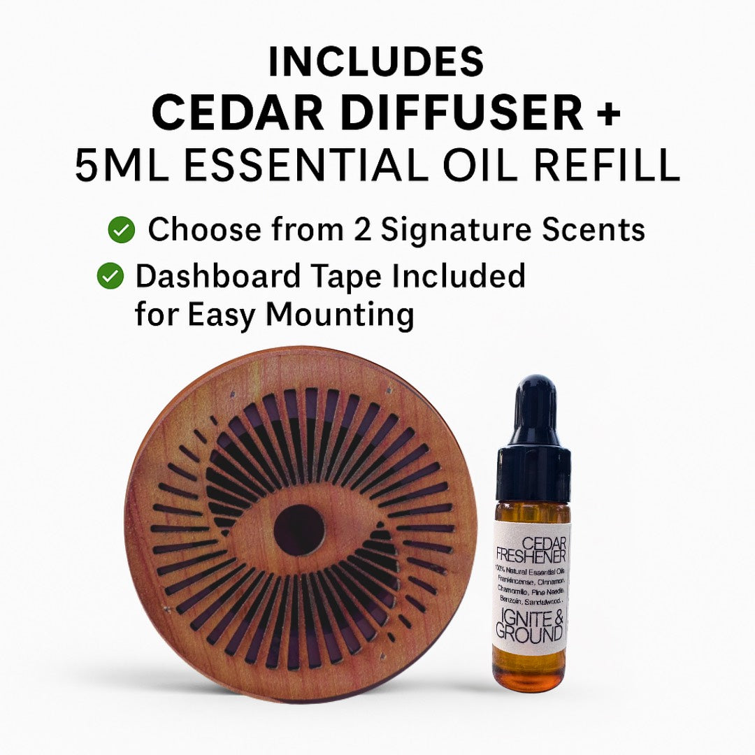 Car Air Freshener - Cedar Freshener Co. (Cedar Diffuser + Oil Refill)