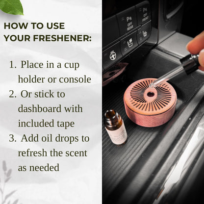 Car Air Freshener (Cedar Diffuser + Oil Refill)